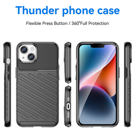 Mobizang Thunder Protective Flexible Back Cover for Apple iPhone 15 Plus | Slim Anti Slip Rugged TPU Shockproof Full Body Bumper Case (Black)
