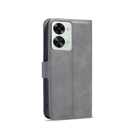 Mobizang Prime Slim Magnetic Flip Cover for OnePlus Nord 2T | PU Leather Shockproof Folio Case with Card Holders RFID Blocking Kickstand (Grey)