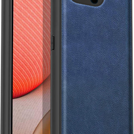 Mobizang Tux Leather Back Cover for Apple iPhone 15 Pro | Slim Shockproof Camera Protection Bumper Case (Blue)
