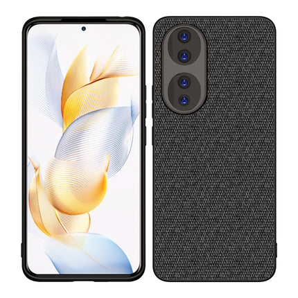 Mobizang Soft Full Fabric Protective Back Case Cover for Honor 90 (5G) | Shockproof Slim Hard Anti Slip Back Case (Black)