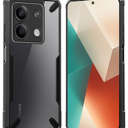 Mobizang Bull Clear Back Cover for Redmi Note 13 PRO | [Military Grade Protection] Shock Proof Slim Hybrid Bumper Case (Black)