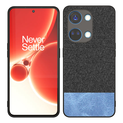 Mobizang Soft Fabric & Leather Hybrid Protective Back Cover for Oneplus Nord 3 | Shockproof Slim Hard Anti Slip Back Case (Black::Blue)