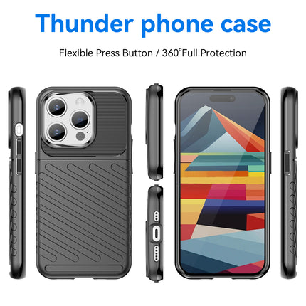 Mobizang Thunder Protective Flexible Back Cover for Apple iPhone 15 Pro Max | Slim Anti Slip Rugged TPU Shockproof Full Body Bumper Case (Black)