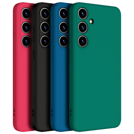 Mobizang Matte Protective Lens Flexible Back Cover for Samsung Galaxy S24 Plus | Slim Silicone with Soft Lining Shockproof Full Body Bumper Case (Black)