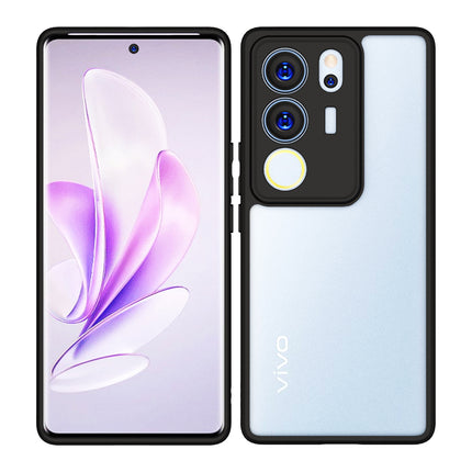 Mobizang Hawkeye Clear Back Cover for Vivo V29 (5G) / Vivo V29 Pro (5G) | Camera Lens Protector Shockproof Slim Clear Case Cover (Black Sides)