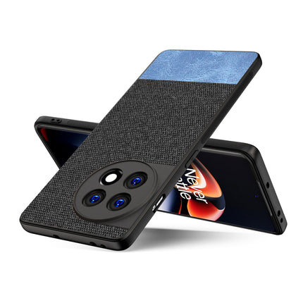 Mobizang Soft Fabric & Leather Hybrid for OnePlus 11R Back Cover | Shockproof Hybrid Slim Hard Anti Slip Back Case (Black, Blue)