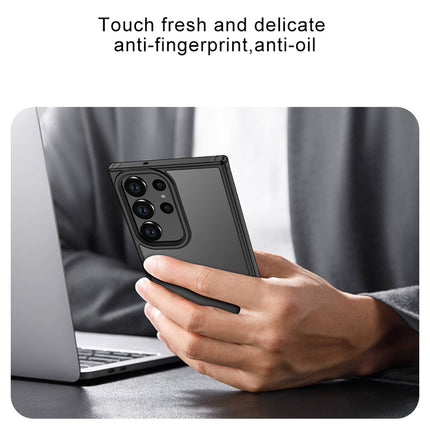 Mobizang Shield Frosted Acrylic Back Shock Proof Case Cover for Samsung Galaxy S23 Ultra (Black)