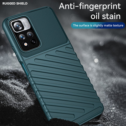 Mobizang Thunder Protective Flexible Back Cover for Xiaomi 11i / 11i Hypercharge | Slim Anti Slip Rugged TPU Shockproof Full Body Bumper Case (Green)