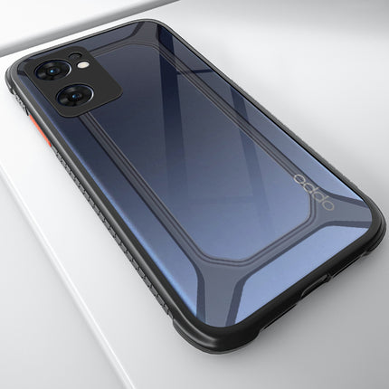 Mobizang Unicorn for Oppo Reno 7 (5G) Clear Back Case, Shock Proof Slim Hybrid Bumper Cover (Black)