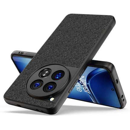 Mobizang Soft Full Fabric Protective Back Case Cover for OnePlus 12 | Shockproof Slim Hard Anti Slip Back Case (Black)