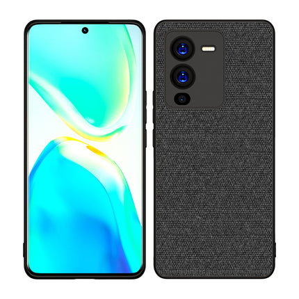 Mobizang Soft Full Fabric Protective Back Case Cover for Vivo V25 PRO (5G) (Black)