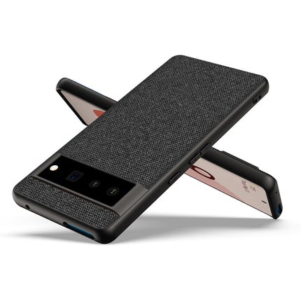 Mobizang Soft Full Fabric Hybrid for Google Pixel 7 Pro Back Cover | Shockproof Hybrid Slim Hard Anti Slip Back Case (Black)