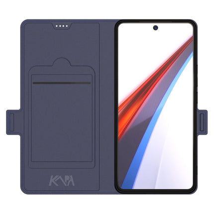 Mobizang Noble Slim Magnetic Leather Flip Case Cover for Iqoo 12 (5G) | Card Holder Stand Leather Flip Wallet Case (Blue)