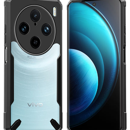 Mobizang Bull Clear Back Cover for Vivo X100 Pro | [Military Grade Protection] Shock Proof Slim Hybrid Bumper Case (Black)