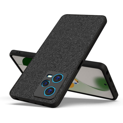 Mobizang Soft Full Fabric Hybrid for Redmi Note 12 Pro Plus Back Cover | Shockproof Hybrid Slim Hard Anti Slip Back Case (Black)