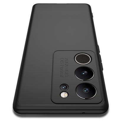 Mobizang Double Dip Full 360 Protection Back Case Cover for Vivo V29 PRO (Black)