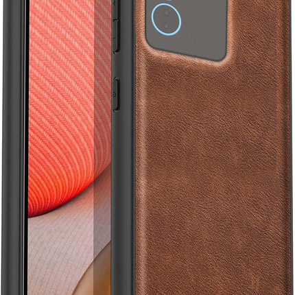 Mobizang Tux Back Case for Vivo V27 (5G) / V27 PRO (5G) | Slim Leather Shockproof Camera Protection Back Cover (Brown)