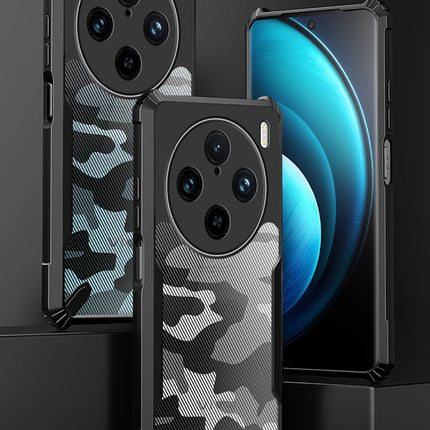 Mobizang Bull Camouflage Back Cover for Vivo X100 | [Military Grade Protection] Shock Proof Slim Hybrid Bumper Case (Black)