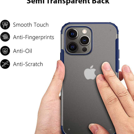 Mobizang Shield Frosted Acrylic Back Shock Proof Case Cover for Apple iPhone 14 Pro (Blue)