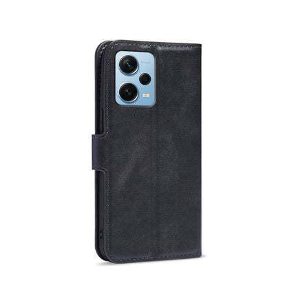Mobizang Prime Slim Magnetic Flip Cover for Redmi Note 12 Pro Plus (5G) | PU Leather Shockproof Folio Case with Card Holders RFID Blocking Kickstand (Black)