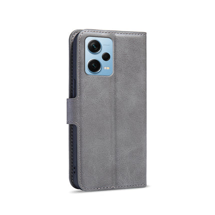 Mobizang Prime Slim Magnetic Flip Cover for Redmi Note 12 Pro Plus (5G) | PU Leather Shockproof Folio Case with Card Holders RFID Blocking Kickstand (Grey)