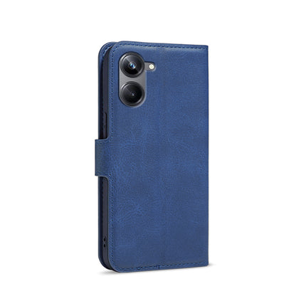 Mobizang Prime Slim Magnetic Flip Cover for Realme 10 Pro (5G) | PU Leather Shockproof Folio Case with Card Holders RFID Blocking Kickstand (Blue)