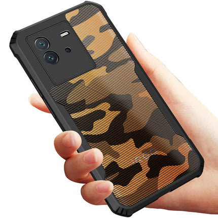 Mobizang Beetle Camouflage for IQOO Neo 6 (5G) Back Case, [Military Grade Protection] Shock Proof Slim Hybrid Bumper Cover (Black)