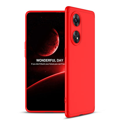 Mobizang Double Dip Full 360 Protection Back Case Cover for Oppo Reno 8T (5G) (Red)