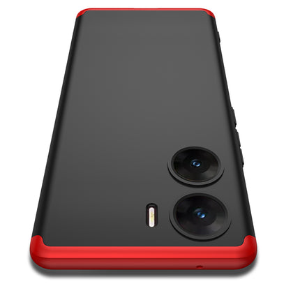 Mobizang Double Dip Full 360 Protection Back Case Cover for Vivo V29E (Red , Black)