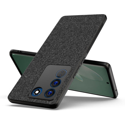 Mobizang Soft Full Fabric for Vivo V27 (5G) Back Cover | Shockproof Slim Hard Anti Slip Back Case (Black)