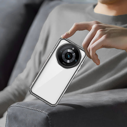 Mobizang Warrior Acrylic Clear Back Cover For Realme 11 Pro / 11 Pro Plus | Slim Shockproof [Military Grade Protection] Hybrid Bumper Case (Black Sides)