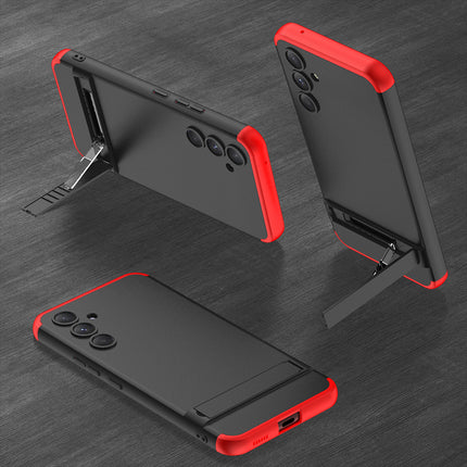 Mobizang Double Dip Full 360 Protection Back Case Cover With Stand for Samsung Galaxy S23 FE (Red::Black)