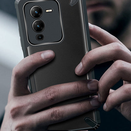 Mobizang Bull Back Cover for Vivo V25 Pro (5G) , [Military Grade Protection] Shock Proof Slim Hybrid Bumper Case (Black)