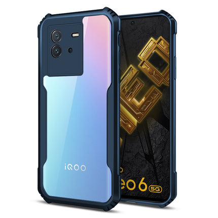 Mobizang Beetle for IQOO NEO 6 (5G) Back Case, [Military Grade] Shockproof Slim Hybrid Clear Back Cover (Blue)