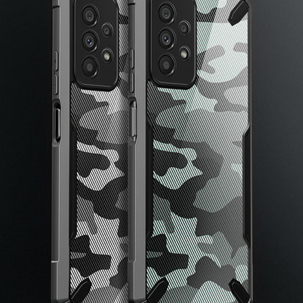 Mobizang Bull Camouflage Back Cover for Samsung Galaxy A73 (5G), Shockproof Slim Hybrid Clear Case,Black