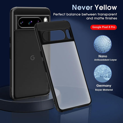 Mobizang Shield Frosted Acrylic Back Shock Proof Case Cover for Google Pixel 8 PRO (Black)