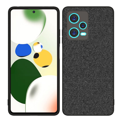 Mobizang Soft Full Fabric for Redmi Note 12 (5G) Back Cover | Shockproof Slim Hard Anti Slip Back Case (Black)
