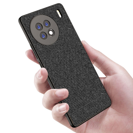 Mobizang Soft Full Fabric for Vivo X90 (5G) Back Cover | Shockproof Slim Hard Anti Slip Back Case (Black)
