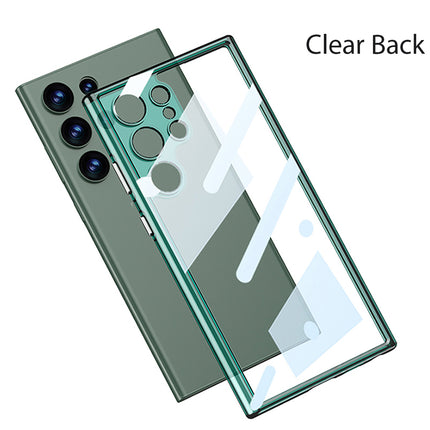 Mobizang Clear Airbag Back Case for Samsung Galaxy S23 Ultra | Transparent Shockproof Slim Hard PC Shell Protective Cover (Green)