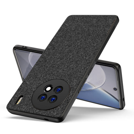 Mobizang Soft Full Fabric for Vivo X90 (5G) Back Cover | Shockproof Slim Hard Anti Slip Back Case (Black)