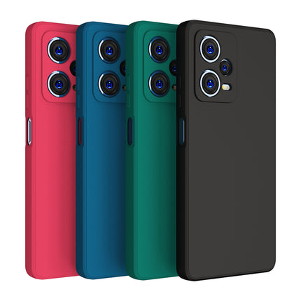 Mobizang Matte Protective Lens Flexible Back Cover for Redmi Note 12 Pro Plus , Slim Silicone with Soft Lining Shockproof Full Body Bumper Case (Black)