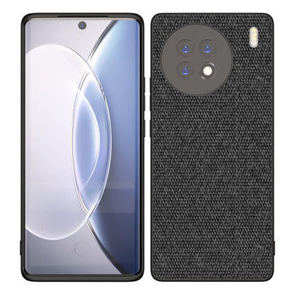Mobizang Soft Full Fabric for Vivo X90 (5G) Back Cover | Shockproof Slim Hard Anti Slip Back Case (Black)