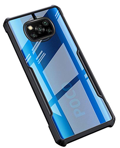 Beetle for Poco X3 Back Case, [Military Grade Protection] Shock Proof Slim Hybrid Bumper Cover (Black)