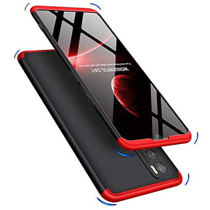 Double Dip Full 360 Protection Back Case Cover for Vivo V20 SE, Red and Black