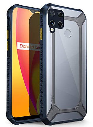 Unicorn for Realme C15 Clear Back Case, [Military Grade Protection] Shock Proof Slim Hybrid Bumper Cover (Blue)