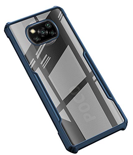 Beetle for Poco X3 Back Case, [Military Grade Protection] Shock Proof Slim Hybrid Bumper Cover, Blue