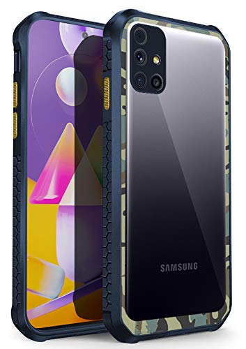 Chafer for Samsung Galaxy M31S Clear Back Case, [Military Grade Protection] Shock Proof Slim Hybrid Bumper Cover (Blue)
