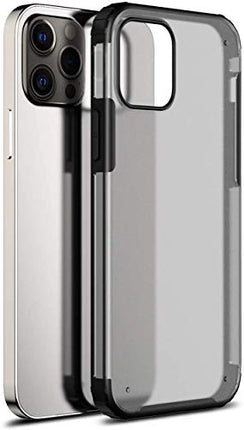 Shield Frosted Acrylic Back Shock Proof Case Cover for Apple iPhone 12 Pro Max (6.7), Black