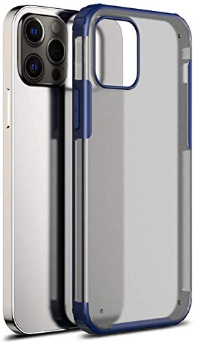 Shield Frosted Acrylic Back Shock Proof Case Cover for Apple iPhone 12 Pro Max (6.7) (Blue)