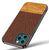 Soft Fabric & Leather Hybrid Protective Case Cover for Apple iPhone 12 PRO MAX (6.7) (Brown)
